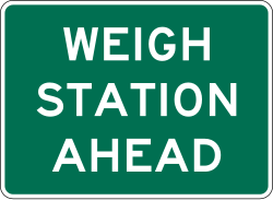 Weigh station ahead without specific distance