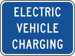 Electric vehicle charging plaque for use with other signs