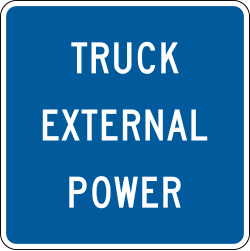 Truck external power plaque for truck parking facilities