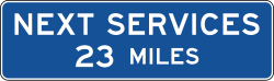 Next services at specified distance plaque