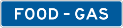 Rural interchange general services plaque with 1 line