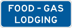 Rural interchange general services plaque with 2 lines