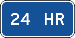 24 hour service plaque for use with service signs