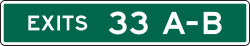 1 or 2-digit exit number with dual letter suffix plaque