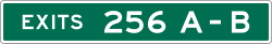 3-digit exit number with dual letter suffix plaque