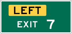 1 or 2-digit left exit number plaque
