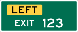 3-digit left exit number plaque