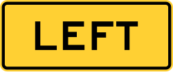 Left directional plaque for interchange signs