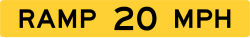Exit direction advisory speed panel for ramp conditions