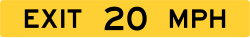 Exit direction advisory speed panel for exit conditions