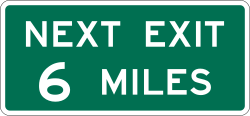 Next exit plaque with 2 lines of information
