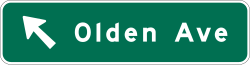 Exit direction sign with 1 destination