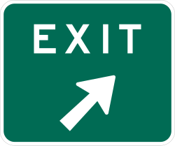 Exit gore sign without exit number designation