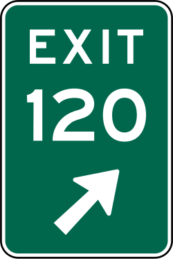 Narrow exit gore sign for restricted width areas
