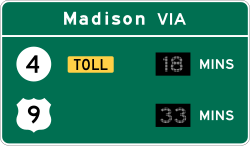 Comparative travel time information between different routes