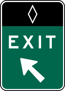 Direct exit gore sign for preferential lanes