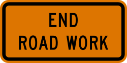 End of road work zone