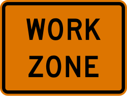 Work zone plaque for use with other construction signs