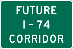 Future interstate corridor with specific number designation