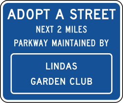 Alternative acknowledgement sign for project or funding recognition