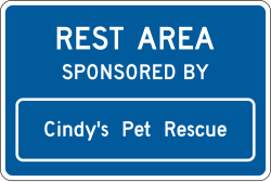 Acknowledgement sign for rest area facilities