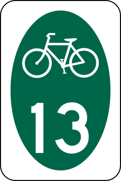 State or local bicycle route marker