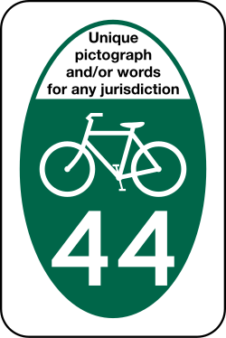 State or local bicycle route marker (alternative design)