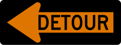 Left arrow for detour routing (alternative design)