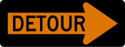Right arrow for detour routing (alternative design)