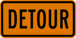 Detour plaque for route markers
