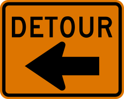 Left arrow for detour routing