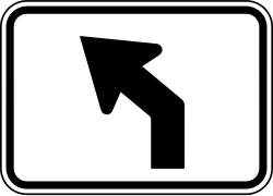 Advance left turn arrow plaque for 45-degree angle turns