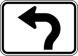 Advance left turn arrow plaque for circular intersections