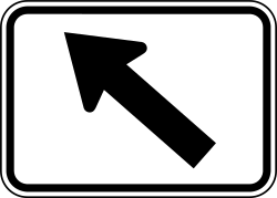 Diagonal left directional arrow plaque