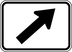 Diagonal right directional arrow plaque