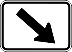 Downward diagonal right directional arrow plaque