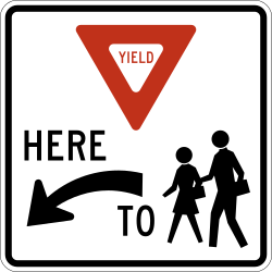 Drivers must yield at a school crossing on the left side