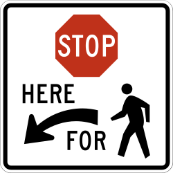 Drivers must stop for pedestrians on the left side