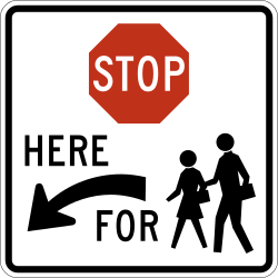 Drivers must stop at a school crossing on the left side