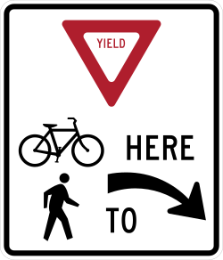 Drivers must yield at a trail crossing on the right side
