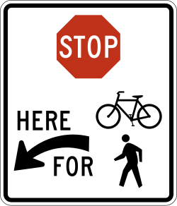 Drivers must stop at a trail crossing on the left side