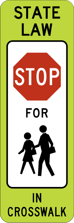 Alternative design for in-street school crossing location