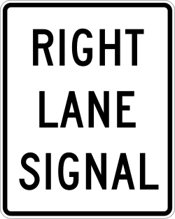 Right lane signal control