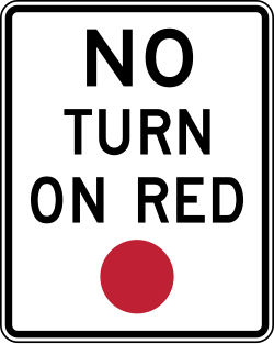 Prohibits turns when circular red signal is displayed
