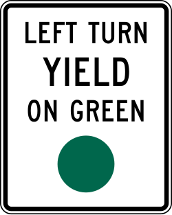 Requires left-turning vehicles to yield on green signal