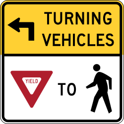 Requires left-turning vehicles to yield to pedestrians