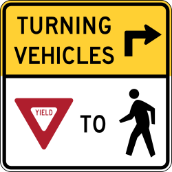 Requires right-turning vehicles to yield to pedestrians