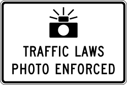 Traffic laws are enforced by photo surveillance