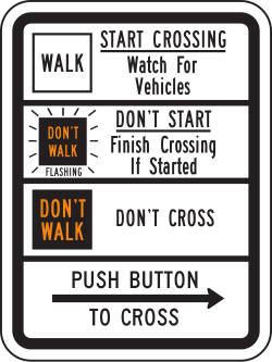 Alternative design providing crosswalk signal instructions