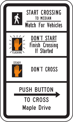Another format for crosswalk signal instructions